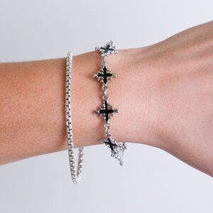 y2k gothic cross link bracelet